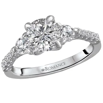 3 Stone Semi-Mount Diamond Ring 119219-RD100K