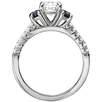 Sapphire and Diamond Semi-Mount Ring 160115-OV100