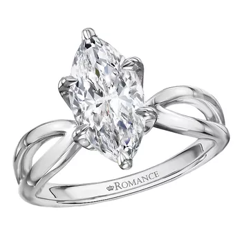 Diamond and Sapphire Accented Semi-Mount Engagement Ring 160371-MQ200