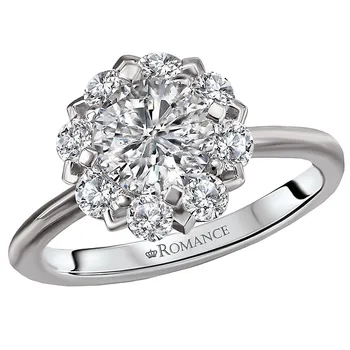 *** Lab Grown Diamond *** Halo Semi-Mount Diamond Ring 119174-RD100KLG