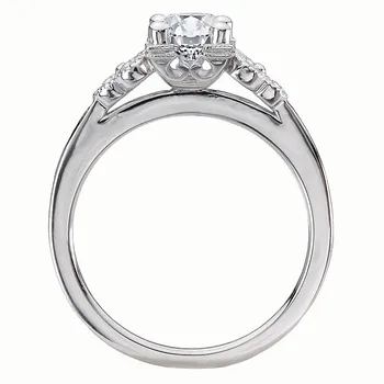 Semi-Mount Engagement Ring with Milgrain Design 160304-OV100