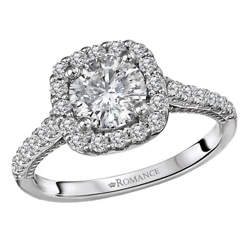 Diamond Halo Semi-Mount Engagement Ring 160186-RD100