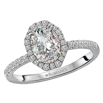 Diamond Semi-Mount Halo Engagement Ring 160169-OV100