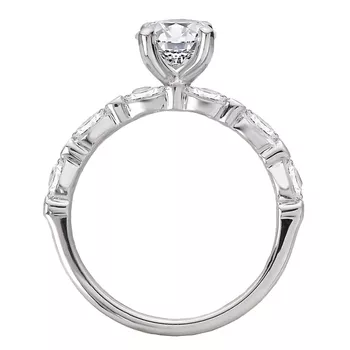 Three Row Semi-Mount Lab Grown Diamond Engagement Ring 160266-RD100LG