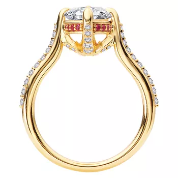 Ruby and Diamond Accented Semi-Mount Engagement Ring 160372-OV200Y