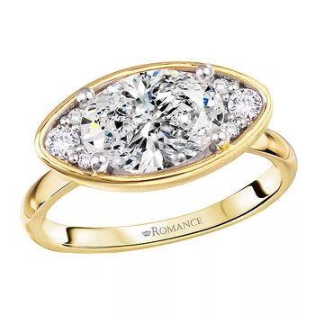 Moval-Shape, Oval Diamond Semi-Mount Engagement Ring 160329-MO200Y