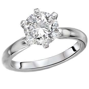 Solitaire Semi-Mount Diamond Ring 114001-6RD150WS