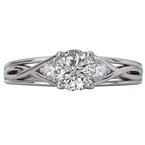 LaVie 3 Stone Semi-Mount Diamond Ring 115463-RD075