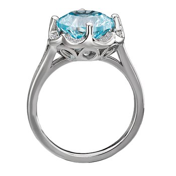 Ladies Fashion Blue Topaz Ring 710312-7