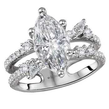 Split Shank Semi-Mount Diamond Engagement Ring 160279-MQ200