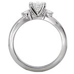 LaVie 3 Stone Semi-Mount Diamond Ring 115462-RD075