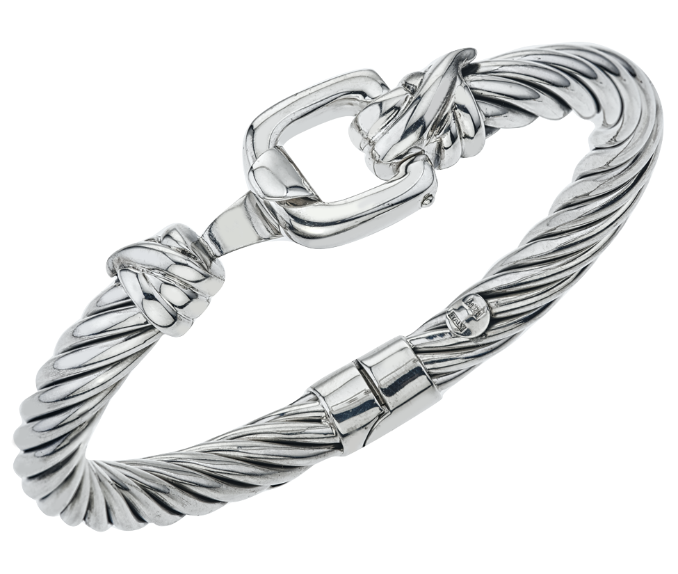 Sterling Twisted Cable Buckle Bracelet