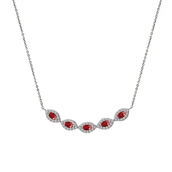 Ladies Fashion Gemstone Necklace 252002-DR