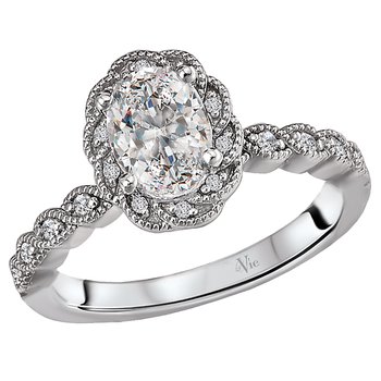 Halo Semi-Mount Diamond Ring 115419-OV100