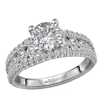 Split Row Semi-Mount Diamond Engagement Ring 160267-RD100