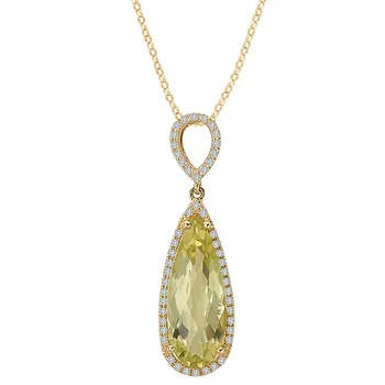 Diamond Lemon Quartz Pendant 341238