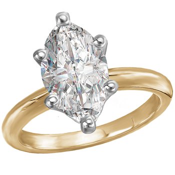 Solitaire Semi-Mount Diamond Engagement Ring 114006-MQ200TYS