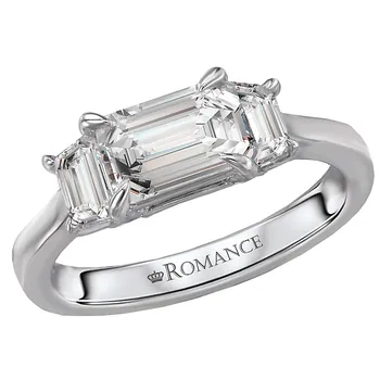 3 Stone Semi-Mount Diamond Ring 119234-EM100K
