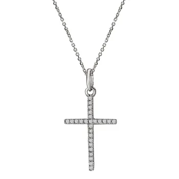 Diamond Cross Fashion Necklace 142648-NW