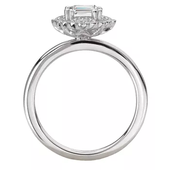 Halo and Milgrain Designed Semi-Mount Engagement Ring 160315-EM100