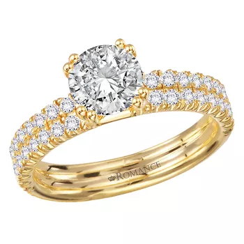 Diamond Double Row Band with a 4 Double Prong Setting 160307-RD100Y