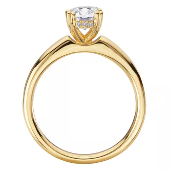 Double Ring Band and Double Prong Diamond Engagement Ring 160308-OV100Y