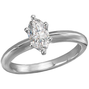 Solitaire Semi-Mount Diamond Engagement Ring 114006-MQ075WS
