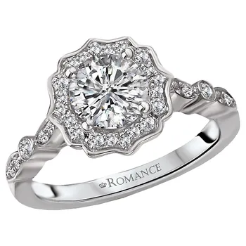 *** Lab Grown Diamond *** Halo Semi-Mount Diamond Ring 119121-100KLG