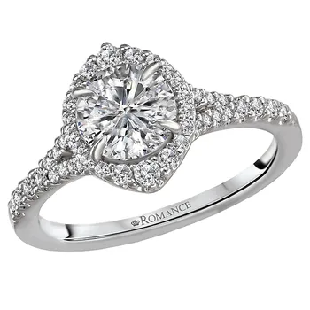 *** Lab Grown Diamond *** Halo Semi-Mount Diamond Ring 119188-RD100KLG