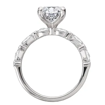 Three Row Semi-Mount Diamond Engagement Ring 160266-OV200