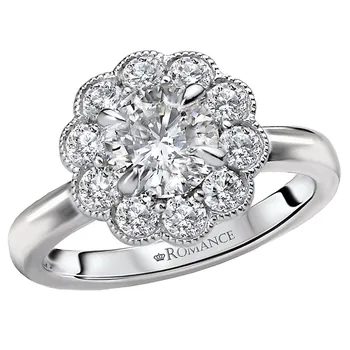 Halo Semi-Mount Diamond Ring 160027-RD100