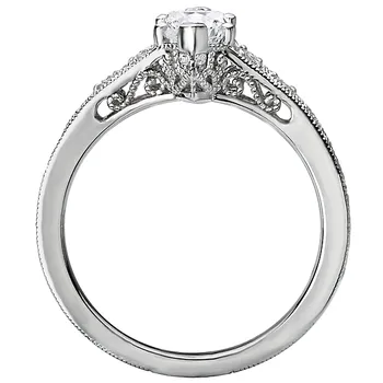 *** Lab Grown Diamond *** Cathedral Diamond Engagement Ring 160121-MQ100LG