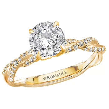 Twisted Shank Semi-Mount Engagement Ring 119195-RD100YK