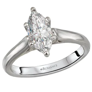 Solitaire Semi-Mount Diamond Ring 160064-MQ100
