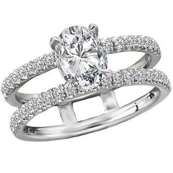 Split Shank Semi Mount Diamond Ring 160077-OV100