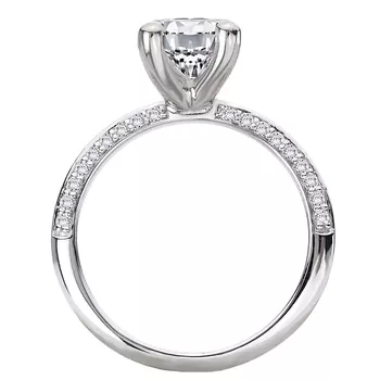 Knife Edge Banded Semi-Mount Diamond Engagement Ring 160305-OV150PT