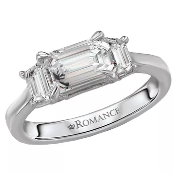 3 Stone Semi-Mount Lab Grown Diamond Ring 119234-EM100KLG