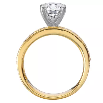 Broad Band Shank Semi-Mount Diamond Engagement Ring 160303-OV200Y