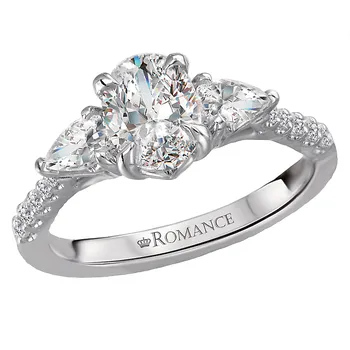 3 Stone Semi-Mount Diamond Ring 119275-OV100K