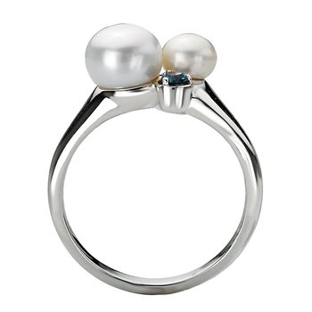 Ladies Fashion Freshwater Pearl and Blue Topaz Ring 711867-7