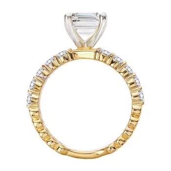 Triple Row Band Semi-Mount Lab Grown Diamond Engagement Ring 160314-EM300YLG