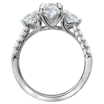 3 Stone Semi-Mount Diamond Ring 119275-OV100K