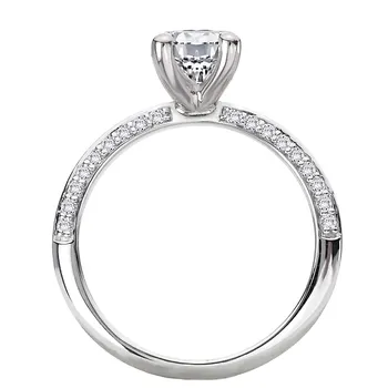 Knife Edge Banded Semi-Mount Diamond Engagement Ring 160305-OV100