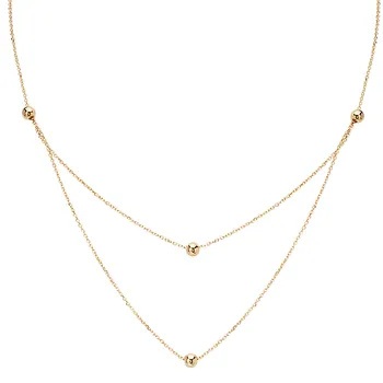 Italian 14kt Gold Bead Necklace 360022-NY