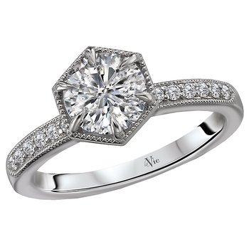 Halo Semi-Mount Diamond Ring 115443-RD100
