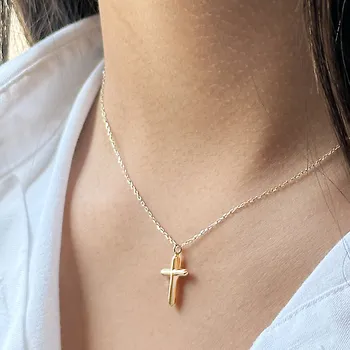 Italian 14kt Cross Necklace 360045-NY