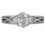 LaVie 3 Stone Semi-Mount Diamond Ring 115463-OV075