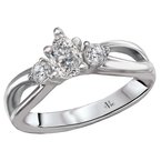 LaVie 3 Stone Semi-Mount Diamond Ring 115462-PS075