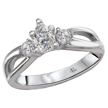 3 Stone Semi-Mount Diamond Ring 115462-PS075