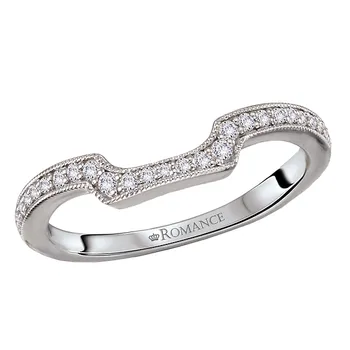 Diamond and Milgrain Detail Curved Wedding Band 160306-EM200W